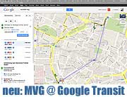 Google Transit jetzt auch für München. Kooperation MVG und Google ermöglicht komfortable Routenplanung über Google Maps 